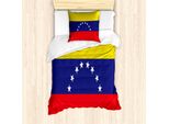 Abakuhaus Venezuela Set Copripiumino Per Letti Singoli, Mappa Geografica Colorata, Antiacaro, Adatto A Chi Soffre Di Allergie, Con Federa, 135 Cm X 200 Cm - 80 X 80 Cm, Giallo Indaco