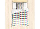 Abakuhaus Set Copripiumino A Pois Per Letti Singoli, Vintage Circular Blobs, Antiacaro E Anallergico, Con Federa, 135 Cm X 200 Cm - 80 X 80 Cm, Multicolore