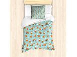 Abakuhaus Set Copripiumino Per Letto Singolo, Animali Selvatici In Inverno, Antiacaro, Adatto A Chi Soffre Di Allergie, Con Federa, 135 Cm X 200 Cm - 80 X 80 Cm, Seafoam Pale Vermilion