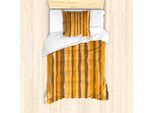 Abakuhaus Set Copripiumino A Righe Weinlese Per Letti Singoli, Grunge Vertical Line, Antiacaro, Adatto A Chi Soffre Di Allergie, Con Federa, 135 Cm X 200 Cm - 80 X 80 Cm, Arancione Pallido Caramello