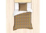 Abakuhaus Set Copripiumino Astratto Per Letti Singoli, Motivo Geometrico Moderno, Antiacaro, Adatto A Chi Soffre Di Allergie, Con Federa, 135 Cm X 200 Cm - 80 X 80 Cm, Violet Blue Marigold