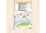 Abakuhaus Set Copripiumino Per Letto Singolo, Scena All'aperto Con Calligrafia, Antiacaro, Adatto A Chi Soffre Di Allergie, Con Federa, 135 Cm X 200 Cm - 80 X 80 Cm, Multicolore
