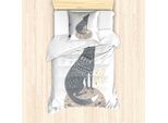 Abakuhaus Set Copripiumino Magic Moon Per Letti Singoli, Howling Wolf Planet, Antiacaro, Adatto A Chi Soffre Di Allergie, Con Federa, 135 Cm X 200 Cm - 80 X 80 Cm, Multicolore