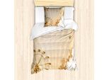 Abakuhaus Set Copripiumino Per Letto Singolo, Vintage Flora Fun-Fahrt, Antiacaro E Anallergico, Con Federa, 135 Cm X 200 Cm - 80 X 80 Cm, Umber Tan