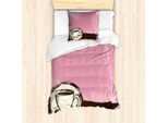 Abakuhaus Set Copripiumino Per Letto Singolo Torre Eiffel, Tazza Da Caffè Fugace, Antiacaro, Adatto A Chi Soffre Di Allergie, Con Federa, 135 Cm X 200 Cm - 80 X 80 Cm, Rosa Pallido E Marrone