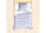 Abakuhaus Set Copripiumino Blu E Rosa Per Letti Singoli, Eucalyptus Blooming, Antiacaro, Adatto A Chi Soffre Di Allergie, Con Federa, 135 Cm X 200 Cm - 80 X 80 Cm, Azzurro E Rosa
