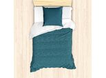Abakuhaus Set Copripiumino Astratto Surreale Per Letti Singoli, Motivo Circolare Artistico, Antiacaro, Adatto A Chi Soffre Di Allergie, Con Federa, 135 Cm X 200 Cm - 80 X 80 Cm, Blu Cielo Profondo Grigio