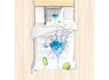 Abakuhaus Set Copripiumino Per Letto Singolo, Martini Spritzen Lime, Antiacaro E Anallergico Con Federa, 135 Cm X 200 Cm - 80 X 80 Cm, Verde Avocado Sea Blue