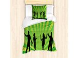 Abakuhaus Set Copripiumino Per Letto Singolo, Tanzen Jugend Shade Kunst, Antiacaro, Adatto A Chi Soffre Di Allergie, Con Federa, 135 Cm X 200 Cm - 80 X 80 Cm, Grigio Verde Mela