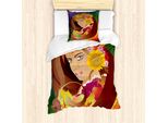 Abakuhaus Set Copripiumino Per Letto Singolo Da Bambina, Petali Di Fiori E Frutta, Antiacaro, Adatto A Chi Soffre Di Allergie, Con Federa, 135 Cm X 200 Cm - 80 X 80 Cm, Multicolore