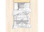 Abakuhaus Set Copripiumino Alchimie Per Letti Singoli, Neutral Sun E Libelle, Antiacaro, Adatto A Chi Soffre Di Allergie, Con Federa, 135 Cm X 200 Cm - 80 X 80 Cm, Grigio Bianco