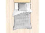 Abakuhaus Set Copripiumino Geometrico A Rombi Per Letti Singoli, Moderno E Minimalista, Antiacaro E Anallergico, Con Federa, 135 Cm X 200 Cm - 80 X 80 Cm, Grigio Antracite E Bianco