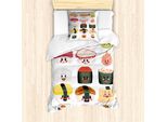 Abakuhaus Set Copripiumino Wasabi Per Letti Singoli, Divertente Sushi Cartoon, Antiacaro, Adatto A Chi Soffre Di Allergie, Con Federa, 135 Cm X 200 Cm - 80 X 80 Cm, Multicolore