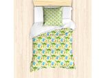 Abakuhaus Set Copripiumino Per Letto Singolo Con Motivo Coccodrillo, Motivo Fauna Selvatica, Antiacaro, Adatto A Chi Soffre Di Allergie, Con Federa, 135 Cm X 200 Cm - 80 X 80 Cm, Crema Multicolore