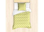 Abakuhaus Set Copripiumino Per Letto Singolo, Morbidi Bouquet Romantici, Antiacaro, Adatto A Chi Soffre Di Allergie, Con Federa, 135 Cm X 200 Cm - 80 X 80 Cm, Verde Mela Giallo Pallido