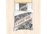Abakuhaus Set Copripiumino Vintage Valentine Per Letti Singoli, Fiori Incisi, Antiacaro, Adatto A Chi Soffre Di Allergie, Con Federa, 135 Cm X 200 Cm - 80 X 80 Cm, Grigio Antracite