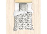 Abakuhaus Set Copripiumino Nautico Per Letti Singoli, Disegno Conchiglie, Antiacaro, Adatto A Chi Soffre Di Allergie, Con Federa, 135 Cm X 200 Cm - 80 X 80 Cm, Grigio Avorio