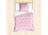 Abakuhaus Set Copripiumino Rosa Damascato Per Letti Singoli, Arte Barocca Modernizzata, Antiacaro, Adatto A Chi Soffre Di Allergie, Con Federa, 135 Cm X 200 Cm - 80 X 80 Cm, Rosa Baby E Rosa Chiaro