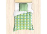 Abakuhaus Set Copripiumino Geometrico A Rombi Per Letti Singoli, Design Argyle, Antiacaro, Adatto A Chi Soffre Di Allergie, Con Federa, 135 Cm X 200 Cm - 80 X 80 Cm, Giallo Verde Guscio D'uovo