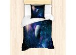 Abakuhaus Universo Set Copripiumino Per Letti Singoli, Scena Celeste, Antiacaro, Adatto A Chi Soffre Di Allergie, Con Federa, 135 Cm X 200 Cm - 80 X 80 Cm, Multicolore
