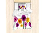 Abakuhaus Set Copripiumino Gerber Daisy Per Letti Singoli, Semplici Fiori Primaverili, Antiacaro, Adatto A Chi Soffre Di Allergie, Con Federa, 135 Cm X 200 Cm - 80 X 80 Cm, Multicolore