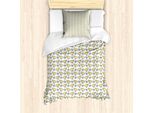 Abakuhaus Set Copripiumino Giallo Per Letti Singoli, Uovo E Pulcino, Antiacaro, Adatto A Chi Soffre Di Allergie, Con Federa, 135 Cm X 200 Cm - 80 X 80 Cm, Giallo/Blu