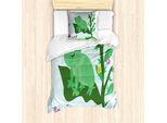 Abakuhaus Set Copripiumino Per Letti Singoli, Childish Animali Petali Di Fiori, Antiacaro Adatto A Chi Soffre Di Allergie Con Federa, 135 Cm X 200 Cm - 80 X 80 Cm, Multicolore