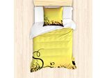 Abakuhaus Set Copripiumino Astratto Per Letti Singoli, Ombre Sunset Botanik, Antiacaro, Adatto A Chi Soffre Di Allergie, Con Federa, 135 Cm X 200 Cm - 80 X 80 Cm, Multicolore