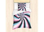 Abakuhaus Set Copripiumino Astratto Surreale Per Letti Singoli, Spirale Distorta, Antiacaro, Adatto A Chi Soffre Di Allergie, Con Federa, 135 Cm X 200 Cm - 80 X 80 Cm, Multicolore