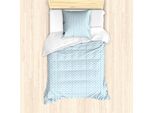 Abakuhaus Set Copripiumino Vintage Nautical Tattoo Per Letti Singoli, Motivo Ritmico Anchor, Antiacaro E Anallergico, Con Federa, 135 Cm X 200 Cm - 80 X 80 Cm, Blu Cielo Profondo E Bianco