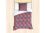 Abakuhaus Set Copripiumino Geometrico Per Letti Singoli, Oriental Rhombuses, Antiacaro, Adatto A Chi Soffre Di Allergie, Con Federa, 135 Cm X 200 Cm - 80 X 80 Cm, Multicolore