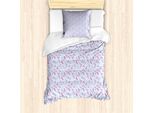 Abakuhaus Set Copripiumino Blu E Rosa Per Letti Singoli, Soft-Botanischer Sommer, Antiacaro, Adatto A Chi Soffre Di Allergie, Con Federa, 135 Cm X 200 Cm - 80 X 80 Cm, Rosa E Azzurro