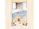 Abakuhaus Set Copripiumino Egiziano Per Letti Singoli, Cammelli Colorati, Antiacaro, Adatto A Chi Soffre Di Allergie, Con Federa, 135 Cm X 200 Cm - 80 X 80 Cm, Multicolore