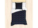 Abakuhaus Set Copripiumino Magic Moon Per Letti Singoli, Stelle Semplici Kipferl, Antiacaro, Adatto A Chi Soffre Di Allergie, Con Federa, 135 Cm X 200 Cm - 80 X 80 Cm, Blu Multicolore