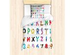 Abakuhaus Set Copripiumino Per Letto Singolo, Cheery Educational Letters, Antiacaro, Adatto A Chi Soffre Di Allergie, Con Federa, 135 Cm X 200 Cm - 80 X 80 Cm, Bianco Multicolore