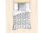 Abakuhaus Set Copripiumino Per Letto Singolo Blumenweinlese, Motivo Grafico, Antiacaro, Adatto A Chi Soffre Di Allergie, Con Federa, 135 Cm X 200 Cm - 80 X 80 Cm, Grigio Antracite E Bianco