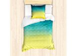 Set Copripiumino Abakuhaus Aqua Ombre Per Letti Singoli, Colori Poligonali, Antiacaro, Adatto A Chi Soffre Di Allergie, Con Federa, 135 Cm X 200 Cm - 80 X 80 Cm, Multicolore