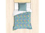 Set Copripiumino Abakuhaus Per Letti Singoli, Motivo Astratto Piumaggio Di Uccello, Antiacaro, Adatto A Chi Soffre Di Allergie, Con Federa, 135 Cm X 200 Cm - 80 X 80 Cm, Blu Cielo Profondo Multicolore