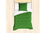 Abakuhaus Set Copripiumino Jungle Leaf Per Letti Singoli, Foglie Tropicali Hawaii, Antiacaro, Adatto A Chi Soffre Di Allergie, Con Federa, 135 Cm X 200 Cm - 80 X 80 Cm, Verde Verde Lime