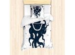 Abakuhaus Set Copripiumino Vintage Nautical Tattoo Per Letti Singoli, Costume Da Polipo, Antiacaro, Adatto A Chi Soffre Di Allergie, Con Federa, 135 Cm X 200 Cm - 80 X 80 Cm, Viola Scuro, Blu, Bianco