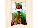 Set Copripiumino Abakuhaus Per Letti Singoli, Foresta Incantata Segreta, Antiacaro, Adatto A Chi Soffre Di Allergie, Con Federa, 135 Cm X 200 Cm - 80 X 80 Cm, Multicolore