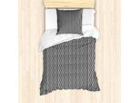 Abakuhaus Set Copripiumino Artistico Per Letti Singoli, Vertical Hipster Stripes, Antiacaro E Anallergico Con Federa, 135 Cm X 200 Cm - 80 X 80 Cm, Grigio Antracite E Bianco