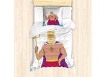 Abakuhaus Set Copripiumino Neptun Per Letti Singoli, Disegno King Of The Ocean, Antiacaro, Adatto A Chi Soffre Di Allergie, Con Federa, 135 Cm X 200 Cm - 80 X 80 Cm, Multicolore