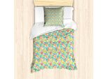 Abakuhaus Set Copripiumino Per Letto Singolo, Quadrati Irregolari, Antiacaro, Adatto A Chi Soffre Di Allergie, Con Federa, 135 Cm X 200 Cm - 80 X 80 Cm, Multicolore
