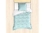 Abakuhaus Set Copripiumino Per Letto Singolo, Foglie Di Eucalipto In Fiore, Antiacaro, Adatto A Chi Soffre Di Allergie, Con Federa, 135 Cm X 200 Cm - 80 X 80 Cm, Blu Cadetto Blu Cadetto