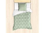 Abakuhaus Set Copripiumino Abstract Green Per Letti Singoli, Damasco Vittoriano Artistico, Antiacaro, Adatto A Chi Soffre Di Allergie, Con Federa, 135 Cm X 200 Cm - 80 X 80 Cm, Verde Giada-Verde Pastello