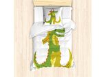Abakuhaus Set Copripiumino Per Letto Singolo, Coppia Romantica, Antiacaro, Adatto A Chi Soffre Di Allergie, Con Federa, 135 Cm X 200 Cm - 80 X 80 Cm, Verde Kaki