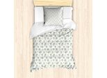Abakuhaus Set Copripiumino Per Letto Singolo, Disegno A Contorno, Antiacaro, Adatto A Chi Soffre Di Allergie, Con Federa, 135 Cm X 200 Cm - 80 X 80 Cm, Bianco Multicolore