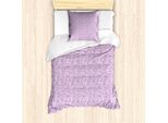 Abakuhaus Set Copripiumino Pasquale Per Letti Singoli, Coniglietti, Uova, Foglie Primaverili, Antiacaro, Adatto A Chi Soffre Di Allergie, Con Federa, 135 Cm X 200 Cm - 80 X 80 Cm, Viola E Bianco