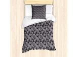 Abakuhaus Set Copripiumino Per Letto Singolo, Bouquet Di Ortensie E Foglie, Antiacaro E Anallergico, Con Federa, 135 Cm X 200 Cm - 80 X 80 Cm, Taupe Mauve